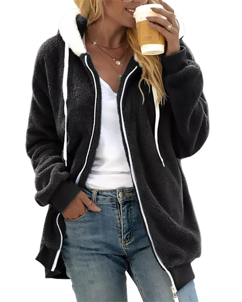 Ivy | Fleece Hoodie with Zipper - Warm and Comfortable