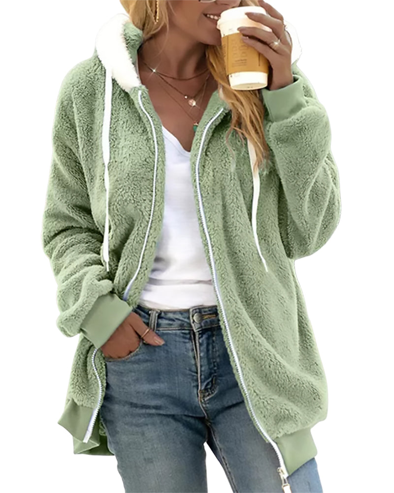 Ivy | Fleece Hoodie with Zipper - Warm and Comfortable