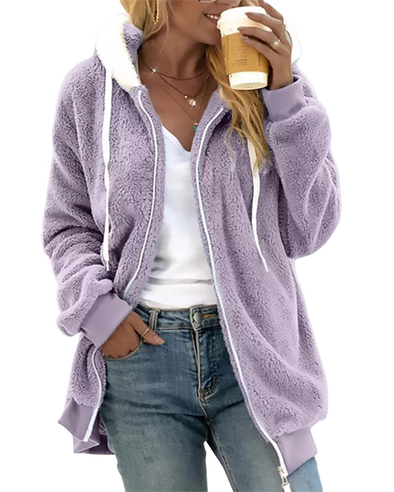 Ivy | Fleece Hoodie with Zipper - Warm and Comfortable