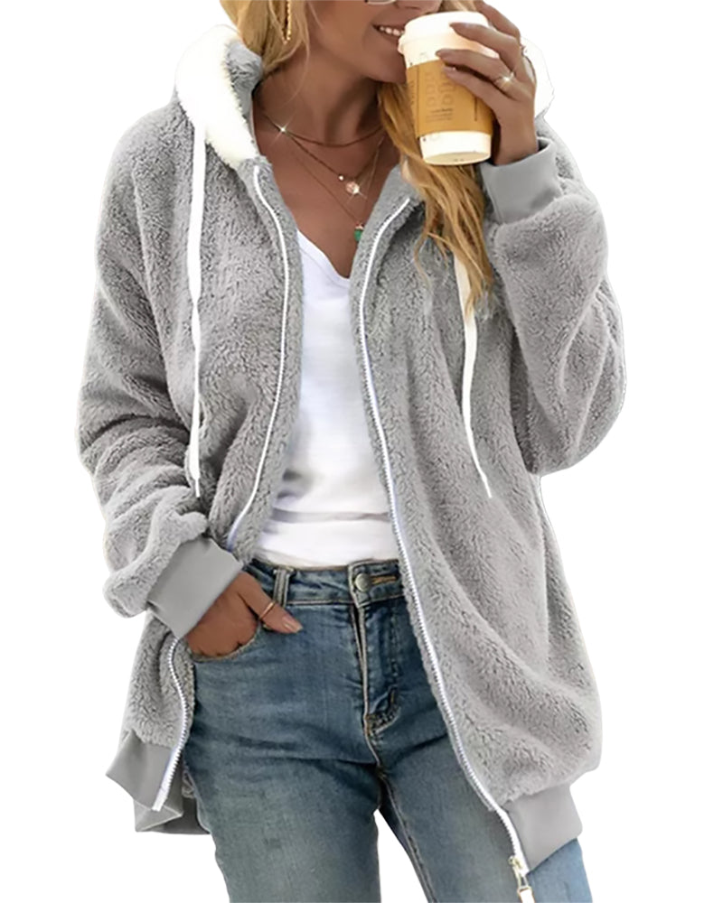 Ivy | Fleece Hoodie with Zipper - Warm and Comfortable