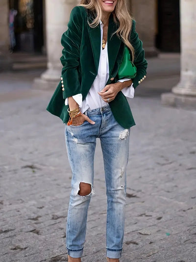 Carole™ | Elegant Velvet Blazer