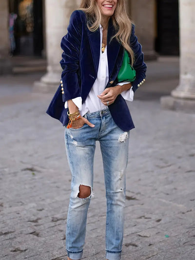 Carole™ | Elegant Velvet Blazer