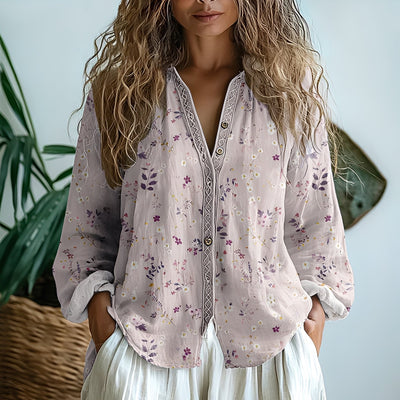 Lillian | vintage blouse with leaf print