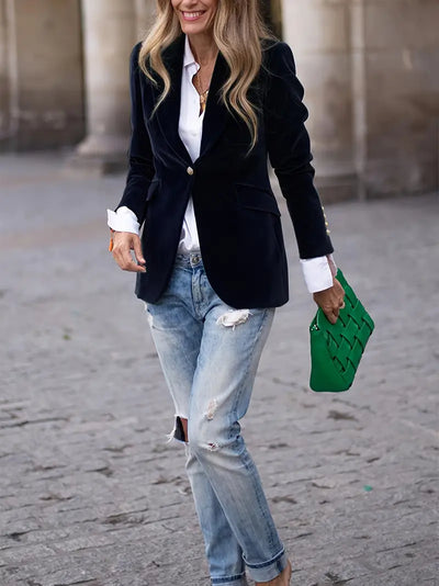 Carole™ | Elegant Velvet Blazer