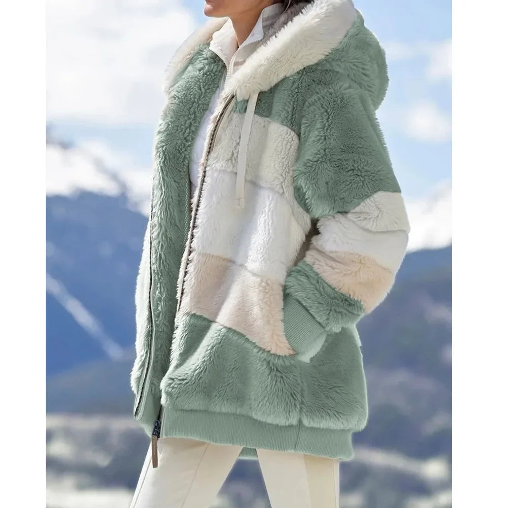 London - Hooded Jacket, Long Sleeves and Wide Cut Zip